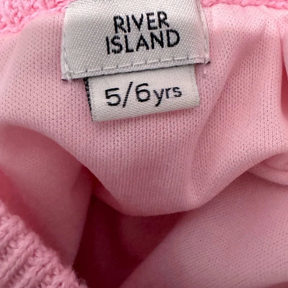 River Island Pink white Mini wave Skirt with Ruffled Style size 6 years